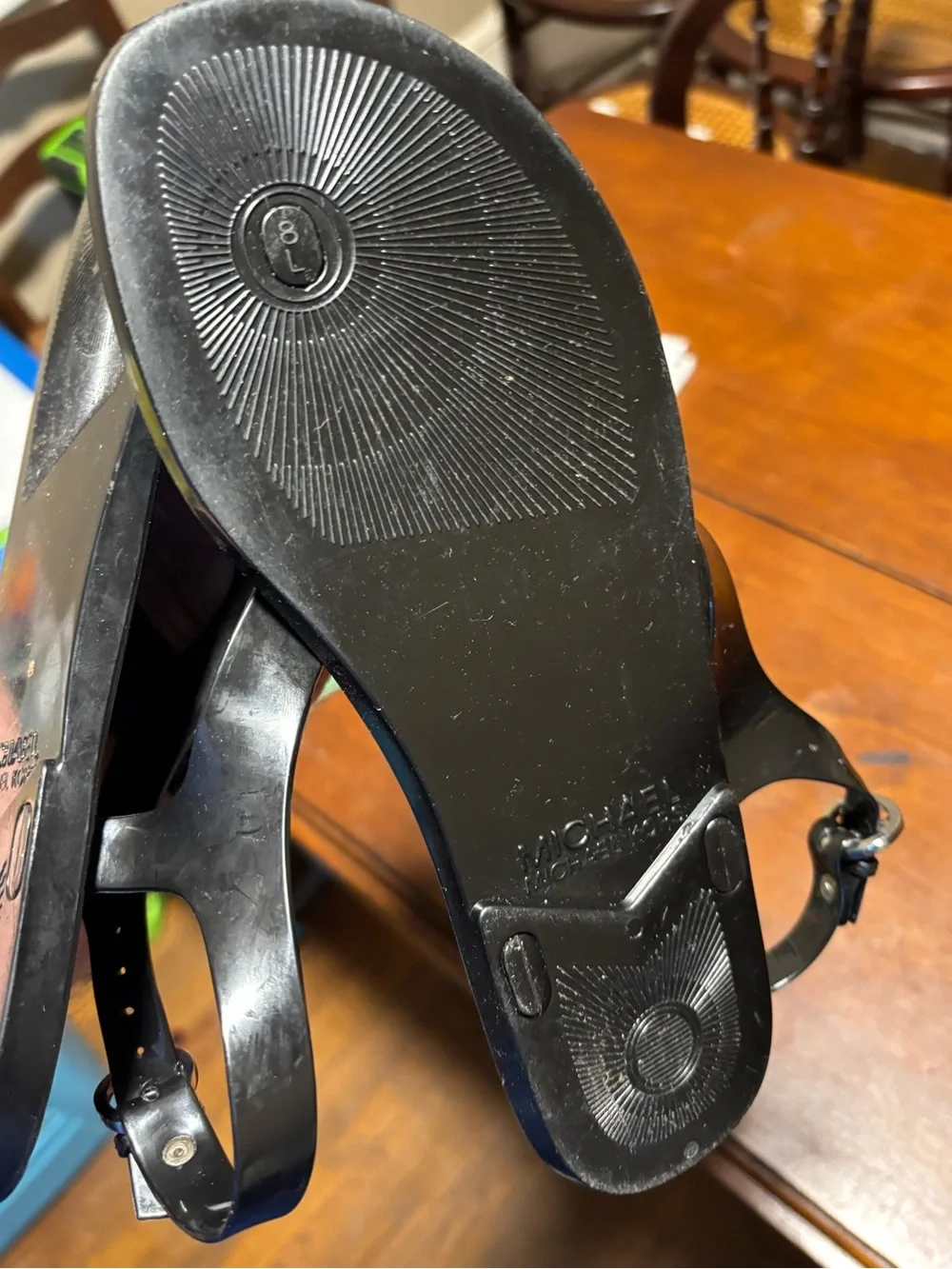 Michael Kors Women’s Black Jelly Thong Sandals Size 8M Style RD16A